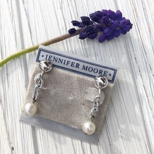 Jennifer Moore 1980s Vintage Pearl Drop Earrings